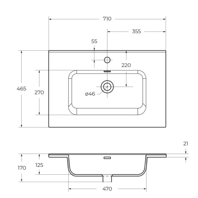 Столешница из керамогранита 716x468x10 BelBagno KEP-70-BO