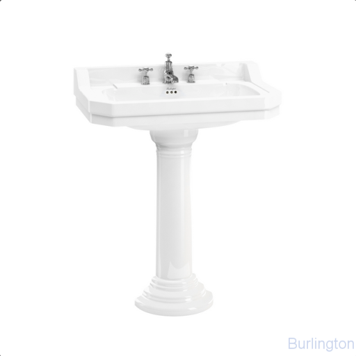 Раковина 80 см на 1 или 3 отверстия с круглым пьедесталом