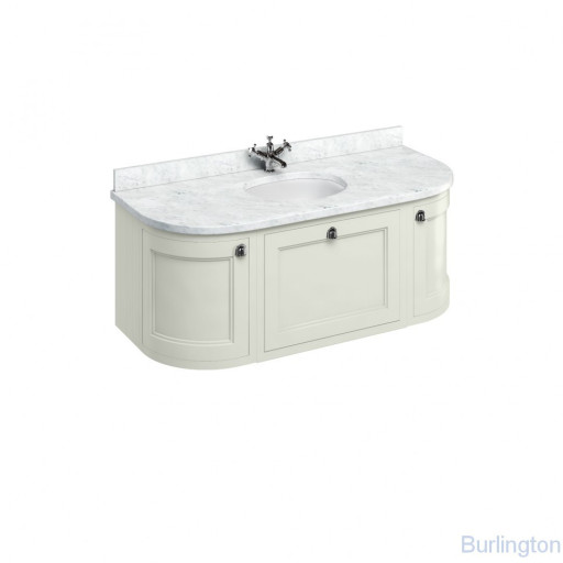 Тумба со столешницей 134 см, подвесная, цвет песочный [FW4S + BC13]