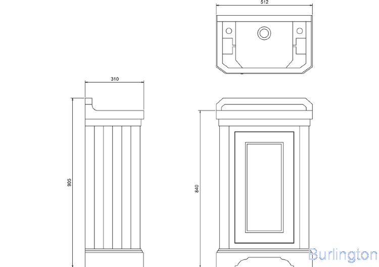 Шкафчик под раковину с распашной дверцей, цвет белый [FC11W + B8]