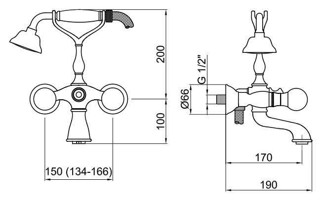 Смеситель для ванны Webert Karenina KA720201