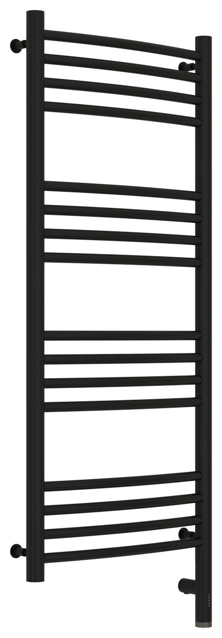 Полотенцесушитель электрический Сунержа Богема 3.0 выгнутая 1000х400 МЭМ правый Матовый чёрный
