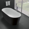 Отдельностоящая, овальная акриловая ванна без перелива BelBagno BB71-1700-NERO-W0