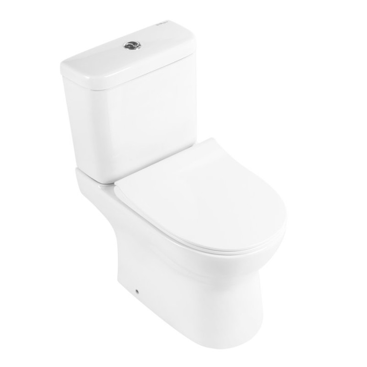 Чаша унитаза безободкового с сиденьем, P-trap BelBagno BB130CPR/SC
