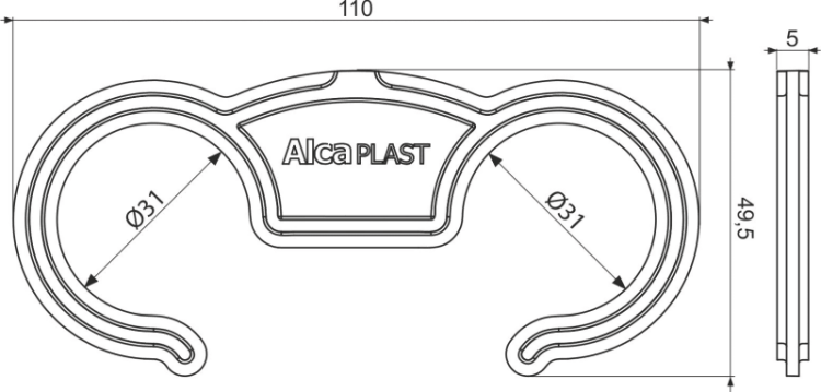 Кронштейн для гибкого соединения Alcadrain A7993