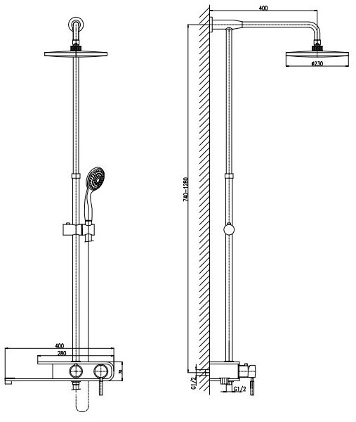 Душевая система Rav Slezak Murray MU080.5/3