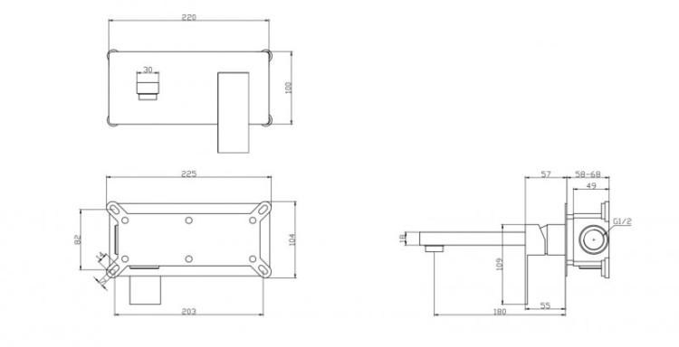 Встраиваемый смеситель для раковины Cezares ROM-BLM-CRM