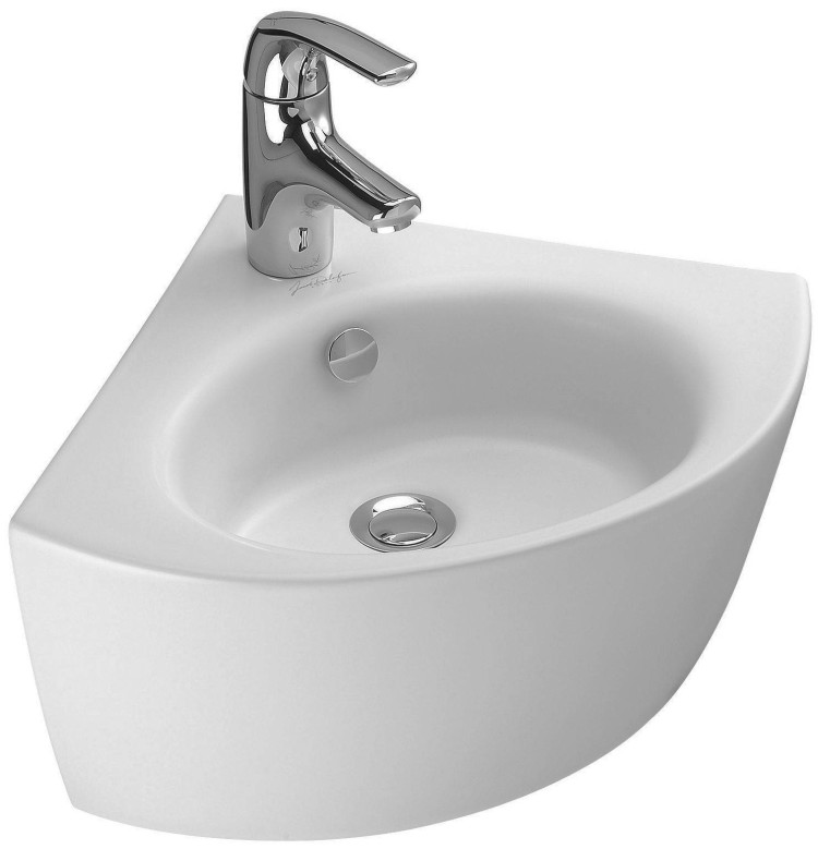 Угловой рукомойник 36.5 х 36.5 см с заглушкой для переливного отверстия Jacob Delafon OVEE1566-00