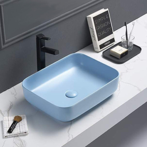 COMFORTY. Накладная раковина T-Y9378ML голубая матовая