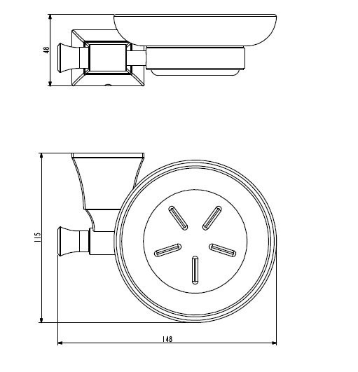 Мыльница стеклянная подвесная Cezares AM-M-016-CR