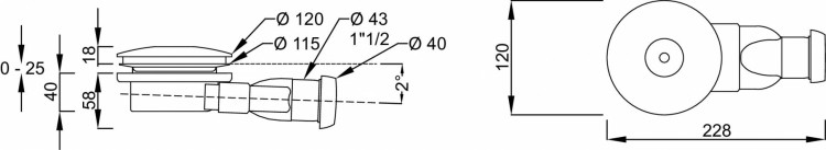 Ультратонкий сифон для низких поддонов Jacob Delafon ОБЩАЯ КАТЕГОРИЯ E78168-CP