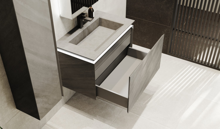 Тумба Incline 80 подвесная Бетон