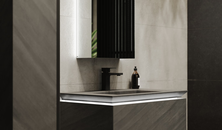 Тумба Incline 80 подвесная Бетон