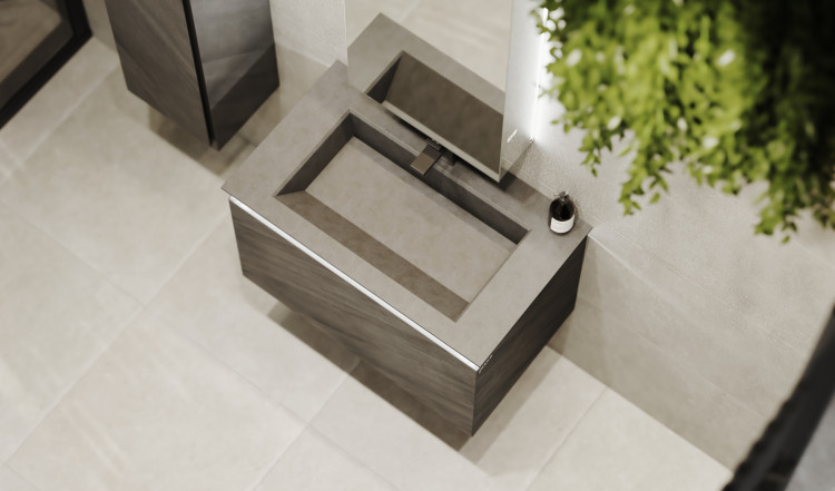 Тумба Incline 80 подвесная Бетон