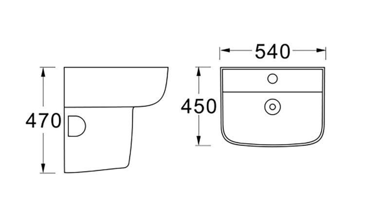 Полупьедестал для раковины Aquatek AQ5431-00 300*240*340, белый