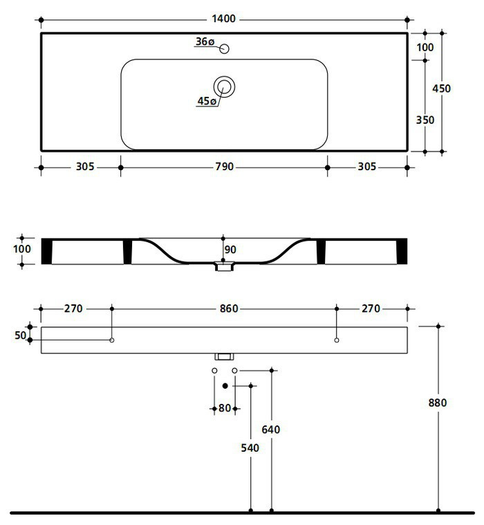 Раковина Kerasan Cento 3535