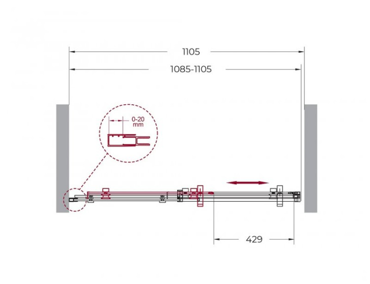 Душевая дверь BELBAGNO MARINO-BF-1 Cezares MARINO-BF-1-120-C-Cr