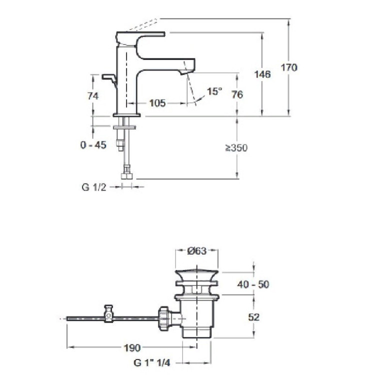 Смеситель для раковины Jacob Delafon Strayt E8776-CP