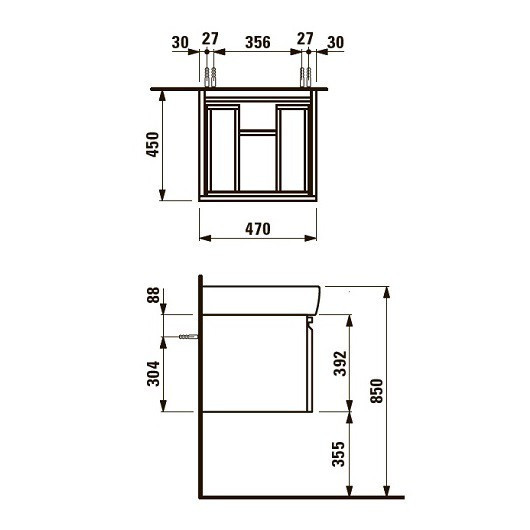 Тумба под раковину Laufen Pro New 55 подвесная