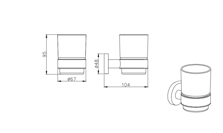 Стакан с держателем Aquatek AQ4004CR Вега