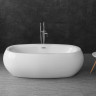 Отдельностоящая, овальная акриловая ванна в комплекте со сливом-переливом цвета хром Cezares BB502-1800-900