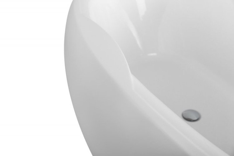 Отдельностоящая, овальная акриловая ванна в комплекте со сливом-переливом цвета хром Cezares BB502-1800-900