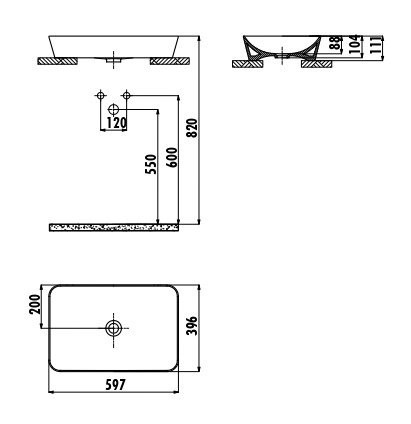 CREAVIT Раковина UL060.6 меб.(40*60см) АНТРАЦИТ