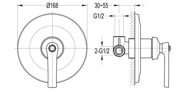 Встраиваемый смеситель Cezares LIBERTY-F-DIM-01