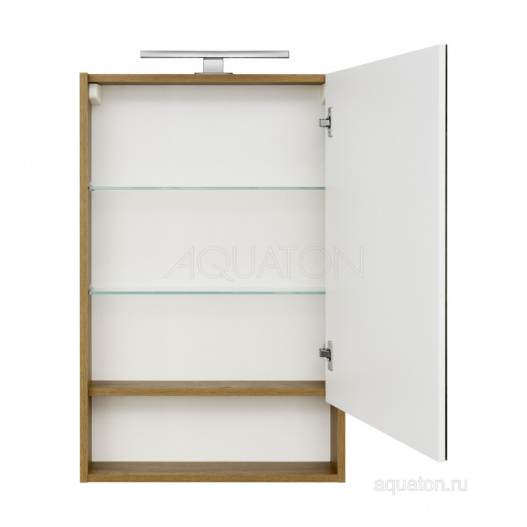Зеркальный шкаф AQUATON Сканди 55 белый, дуб рустикальный 1A252102SDZ90