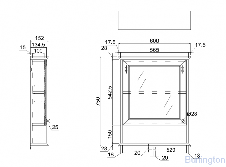 Зеркальный шкаф подвесной, белый [EU4WN]