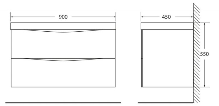 Раковина из искусственного мрамора, 900x450x150 BelBagno BB900/450-LV-MR-AST