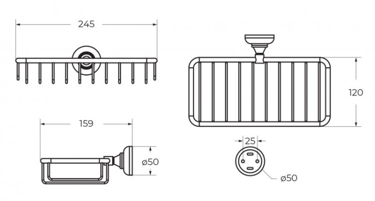 Мыльница подвесная Cezares APHRODITE-SODD-01