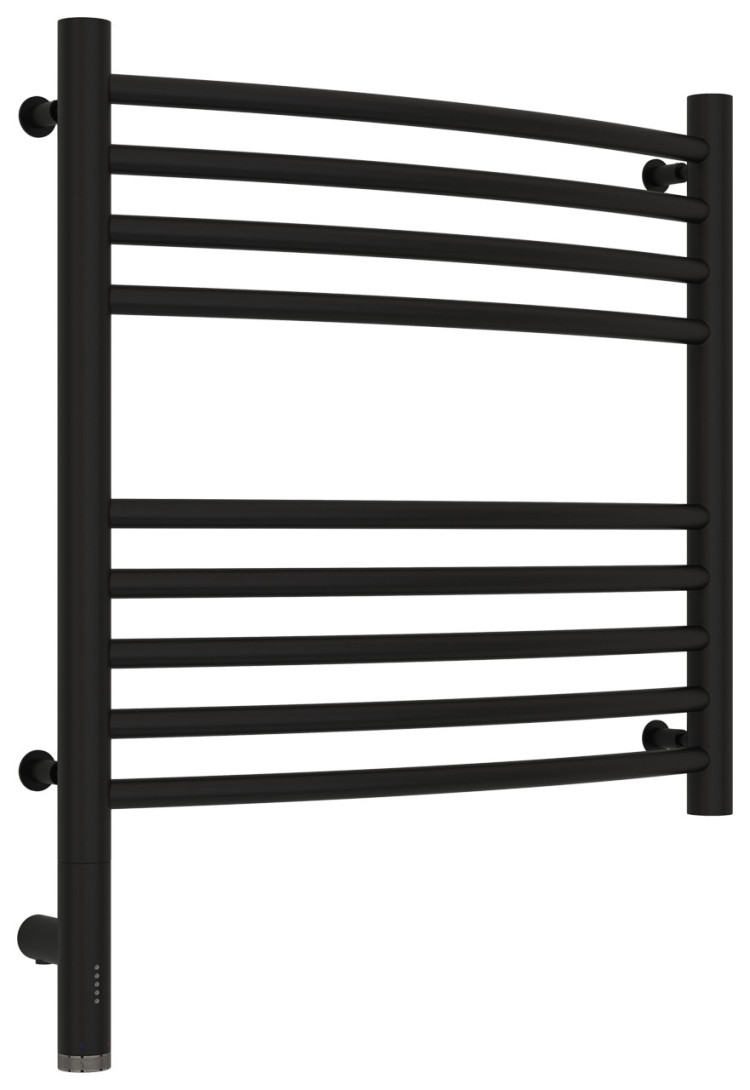 Полотенцесушитель электрический Сунержа Богема 3.0 выгнутая 500х500 МЭМ левый Матовый чёрный