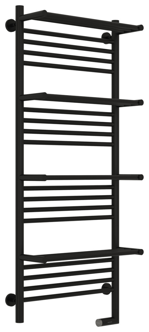 Полотенцесушитель электрический Сунержа Богема +4 полки 2.0 1200х500 МЭМ правый Матовый чёрный