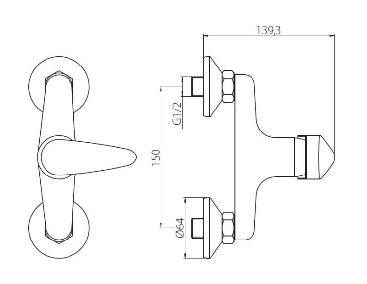 Смеситель для душа Damixa Capital Start HFKS20000