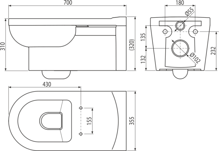 Подвесной унитаз для людей с ограниченными физическими возможностями Alcadrain WC Alca MEDIC