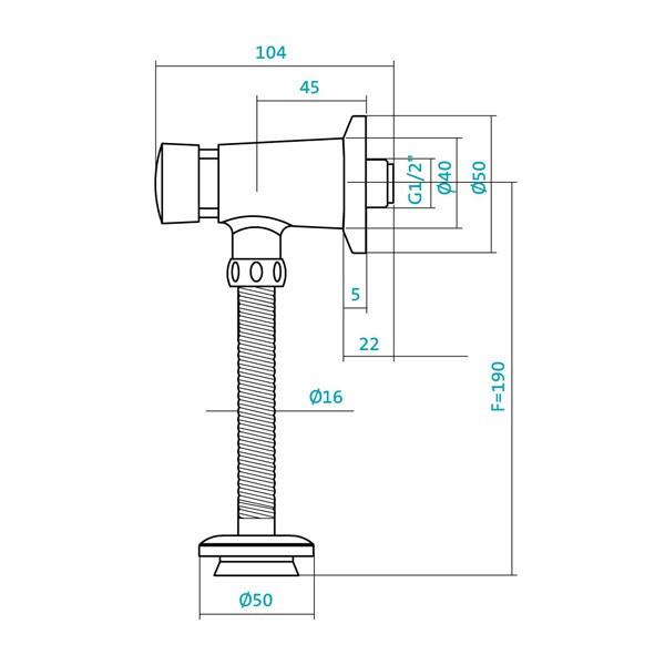 Кран Santek 1WH302089 нажимной для писсуара