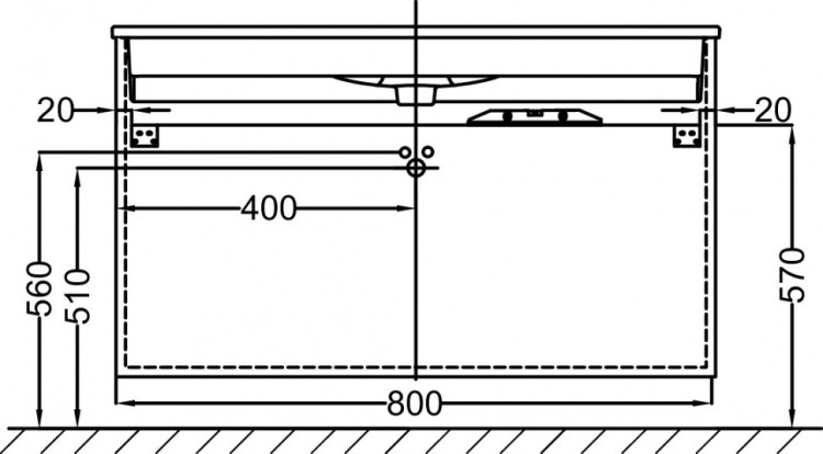 Мебель для раковины-столешницы 80 см, 3 выдвижных ящика,  белый блестящий Jacob Delafon VOX EB2048-RA-N18