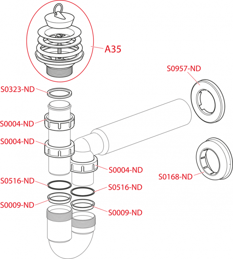 Сифон для мойки с гидрозатвором DN80 Alcadrain A464-DN50