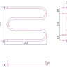 Полотенцесушитель электрический Стилье М-образный 500х600 (64 Вт) Без покрытия