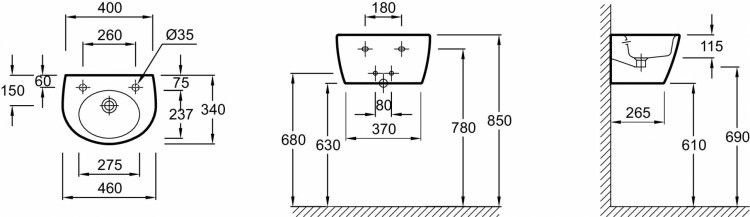 Рукомойник 46 х 34 см Jacob Delafon OVEE1567-00