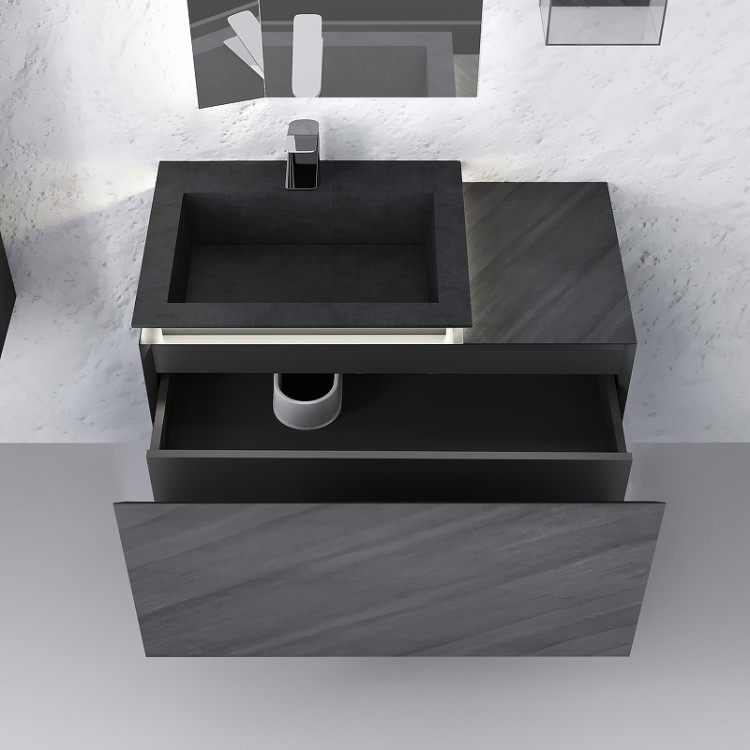 Тумба Incline 90 подвесная Бетон