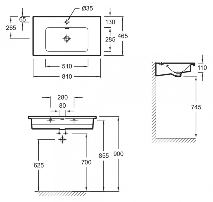 Раковина Jacob Delafon Vox 80 EXAE112-00