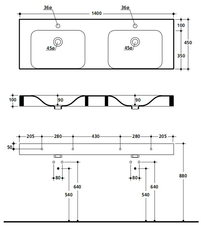 Раковина Kerasan Cento 3536