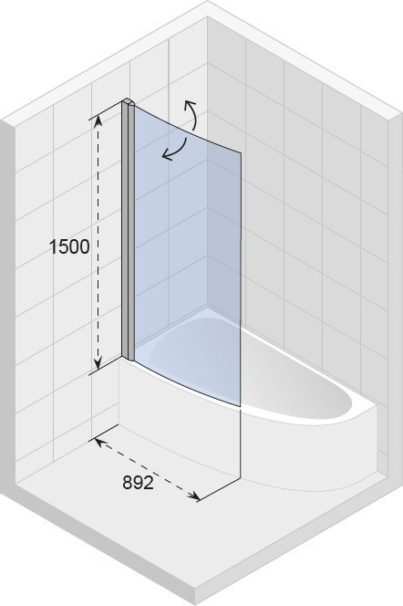 Шторка для ванны Riho Nautic 3000 Lyra 89x150