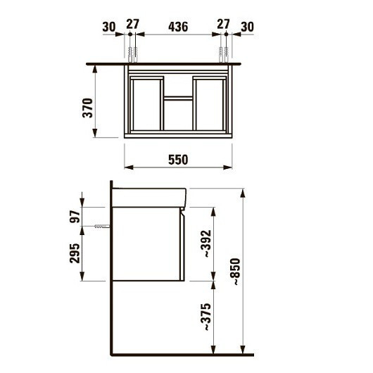 Тумба под раковину Laufen Pro New 60x38 подвесная
