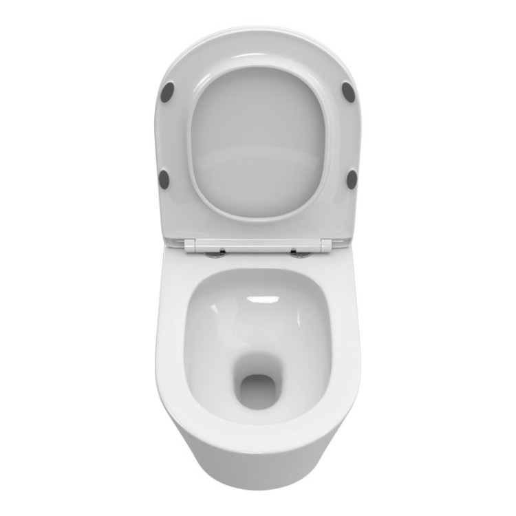 Унитаз подвесной, безободковый, с системой смыва Торнадо, с сиденьем soft close Cezares BB5180CH-TOR/SC