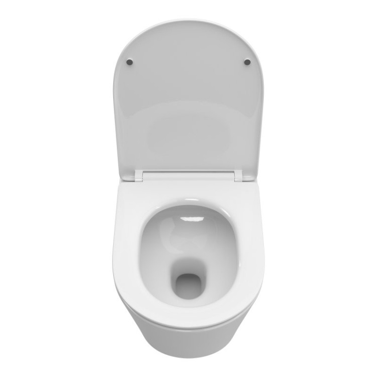 Унитаз подвесной, безободковый, с системой смыва Торнадо, с сиденьем soft close Cezares BB5180CH-TOR/SC