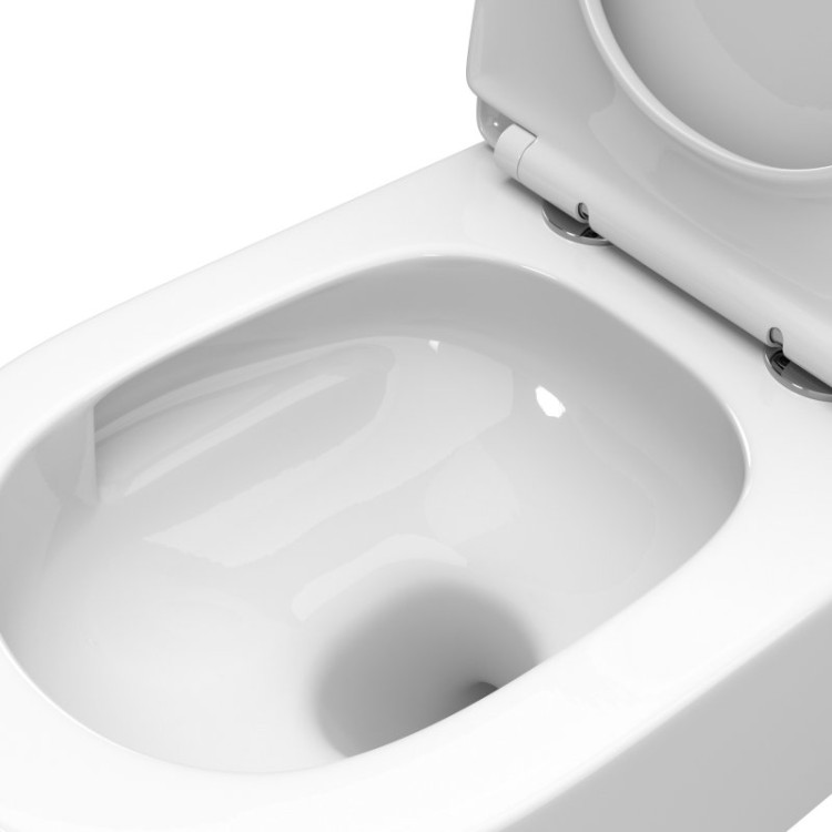 Унитаз подвесной, безободковый, с системой смыва Торнадо, с сиденьем soft close Cezares BB5180CH-TOR/SC