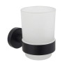 Стакан с держателем Aquatek матовый черный AQ4004MB Вега
